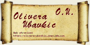 Olivera Ubavkić vizit kartica